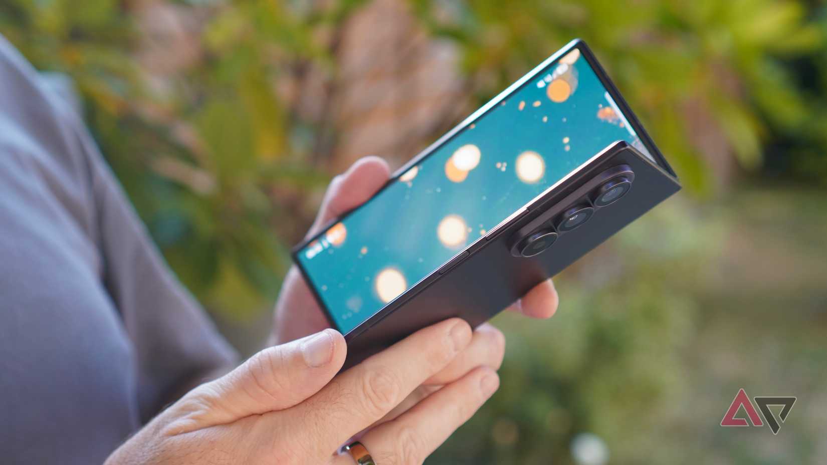 A person holding the Samsung Galaxy Z Fold 8 Ultra