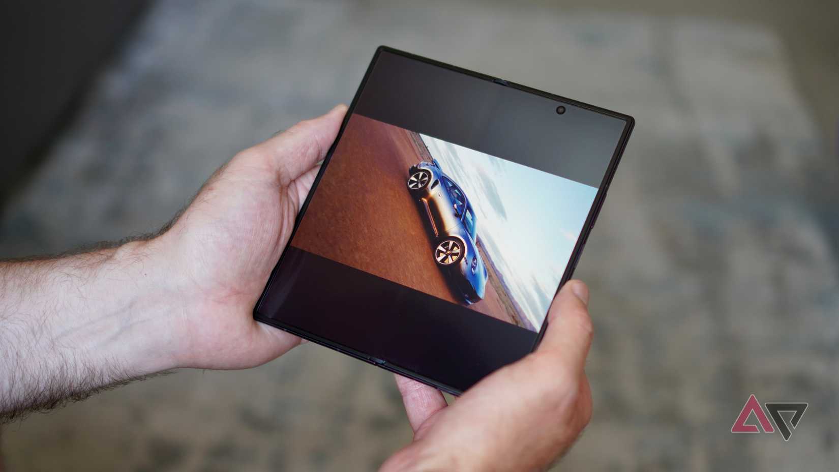 A person holding the Samsung Galaxy Z Fold 8 Ultra