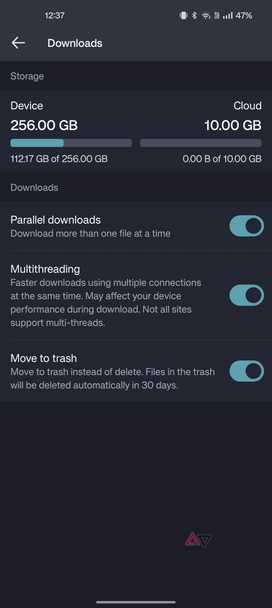 Aloha browser with the download setting options