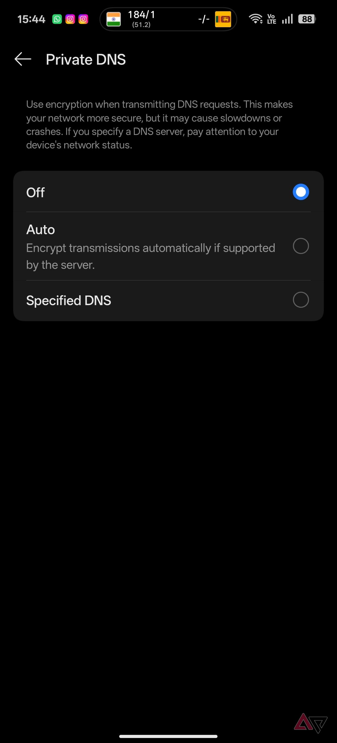 Disattivazione del DNS privato nelle impostazioni Smart DNS