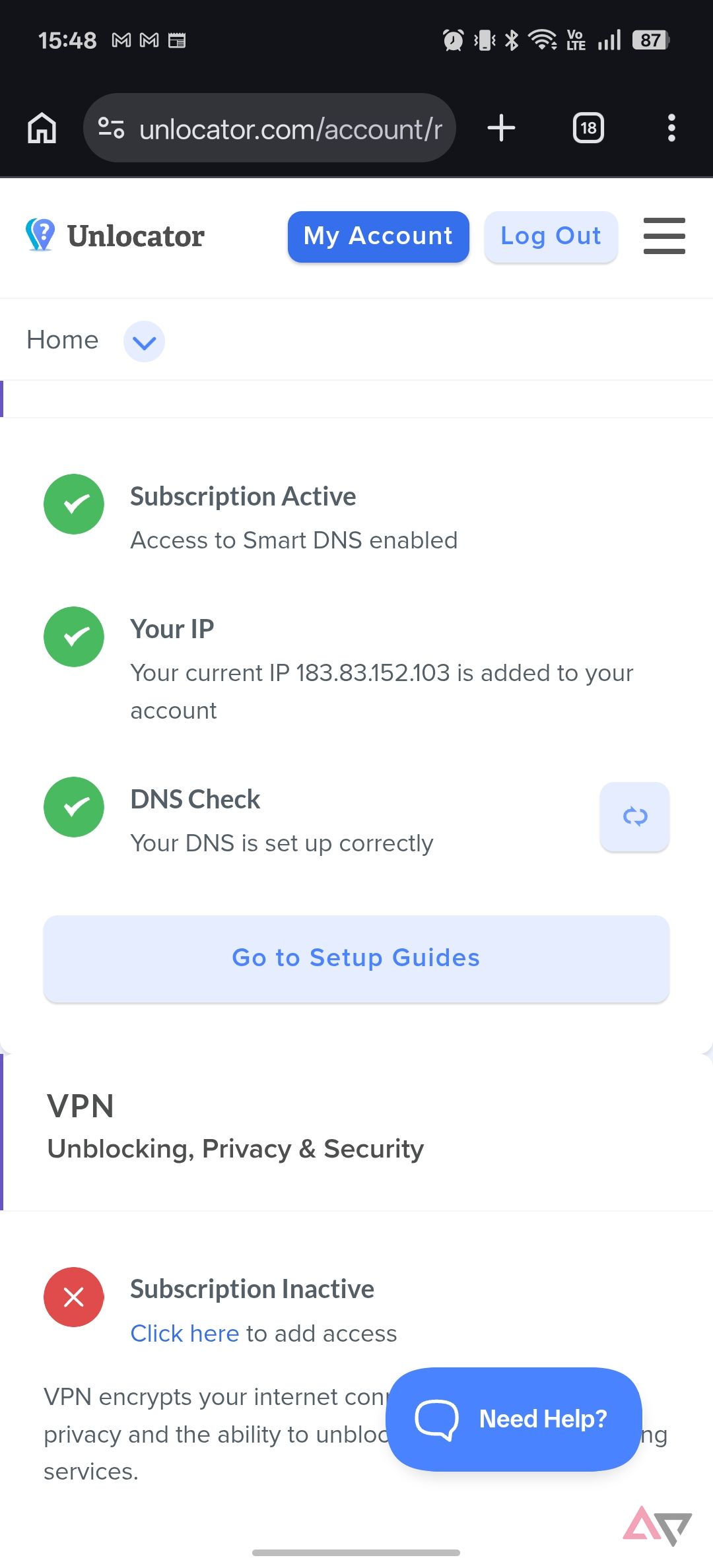Impostazioni Smart DNS: Unlocator