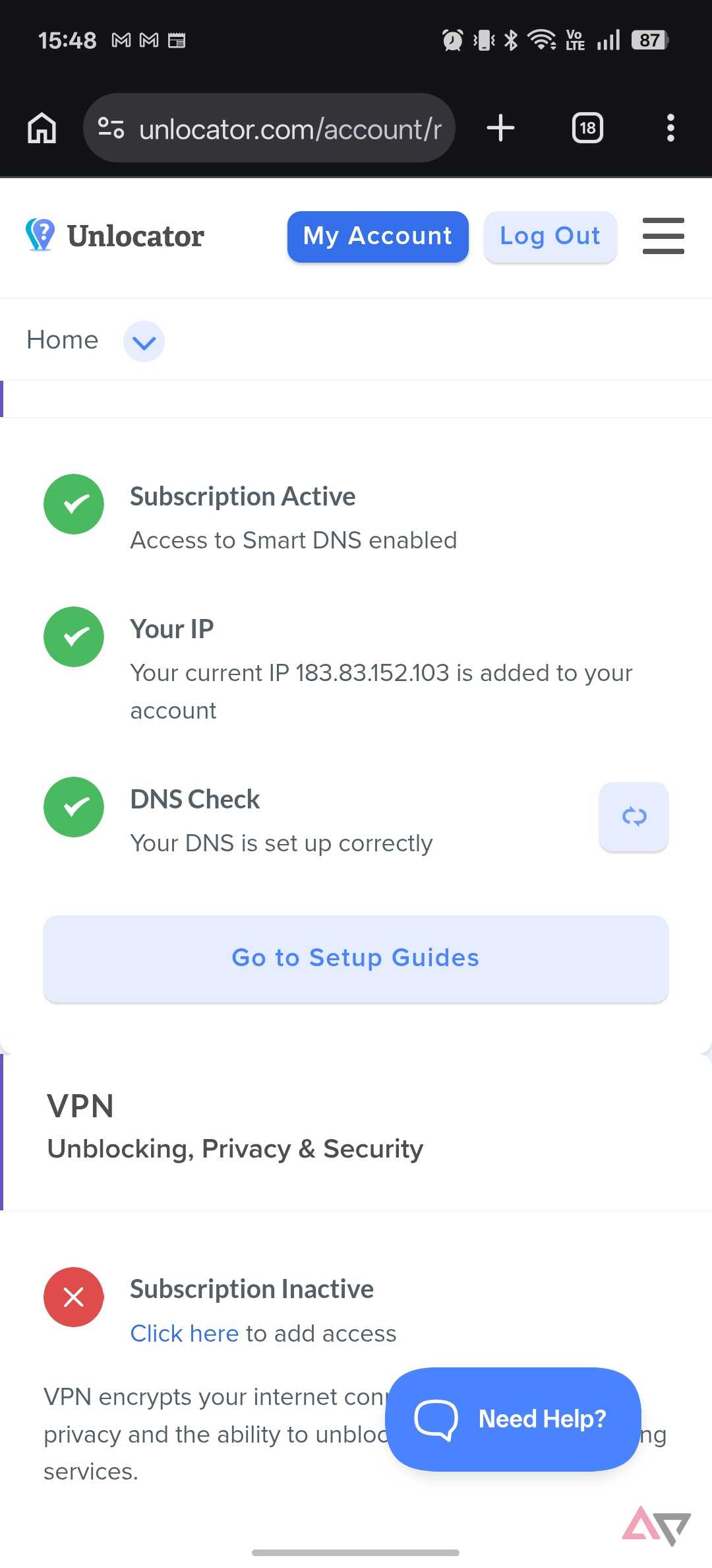Impostazioni Smart DNS: Unlocator
