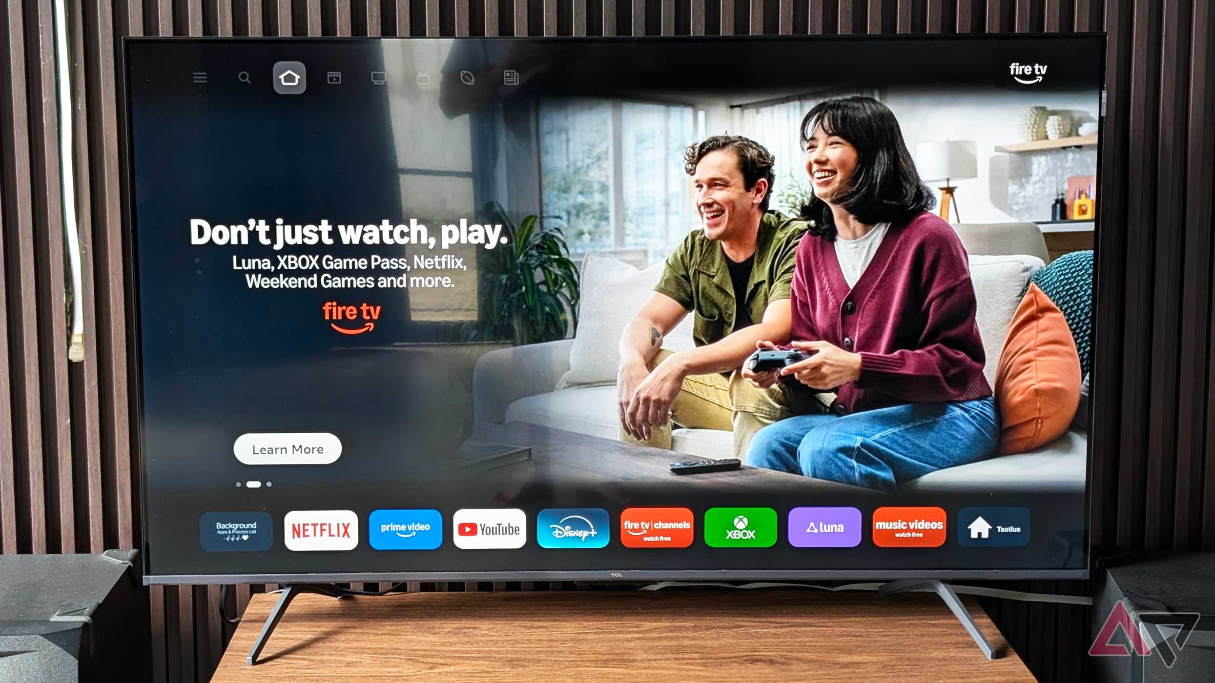 Amazon Fire TV OS interface on a smart TCL 4K LED television