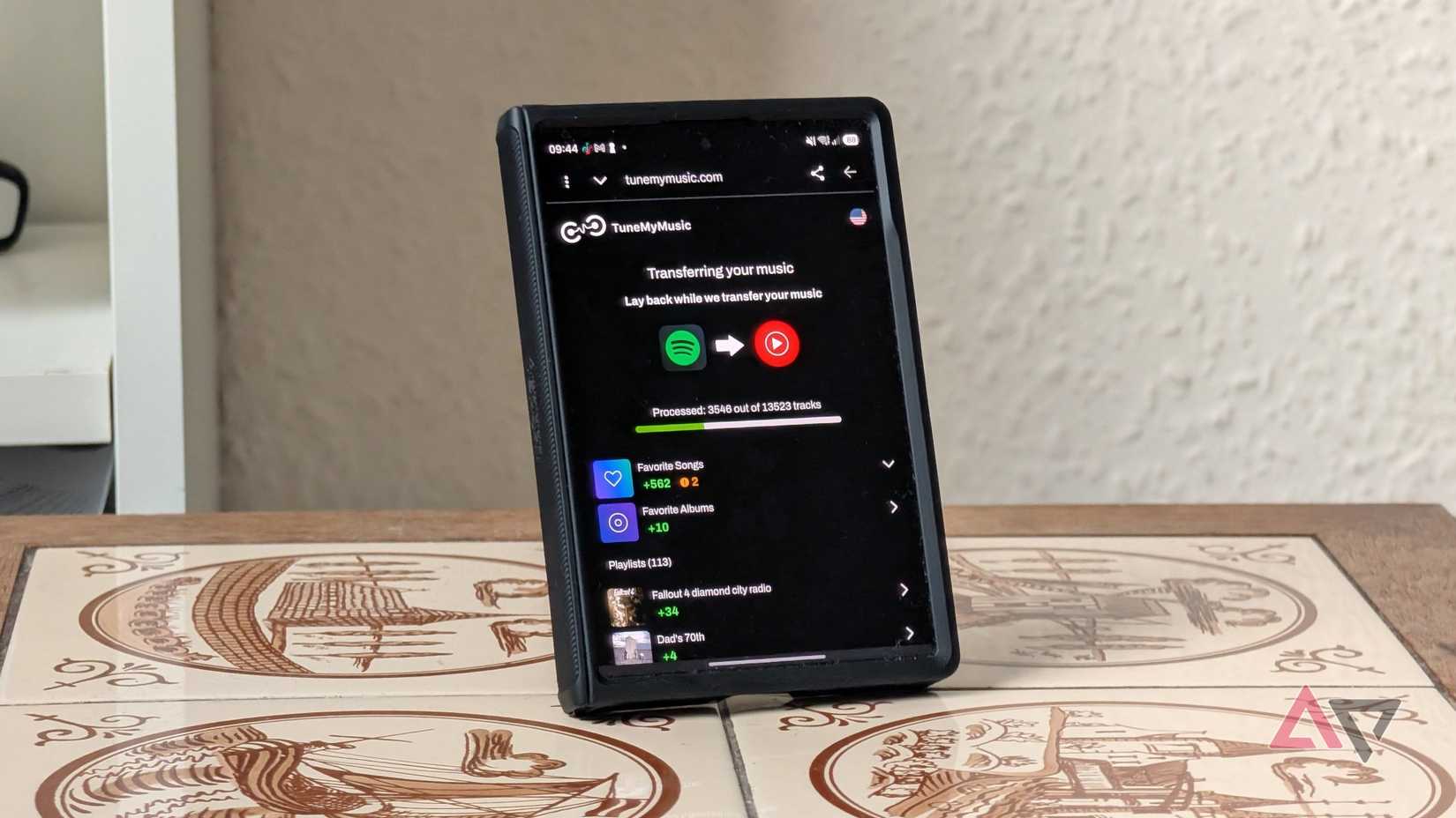 The transfer of playlists and songs from Spotify to YouTube Music.
