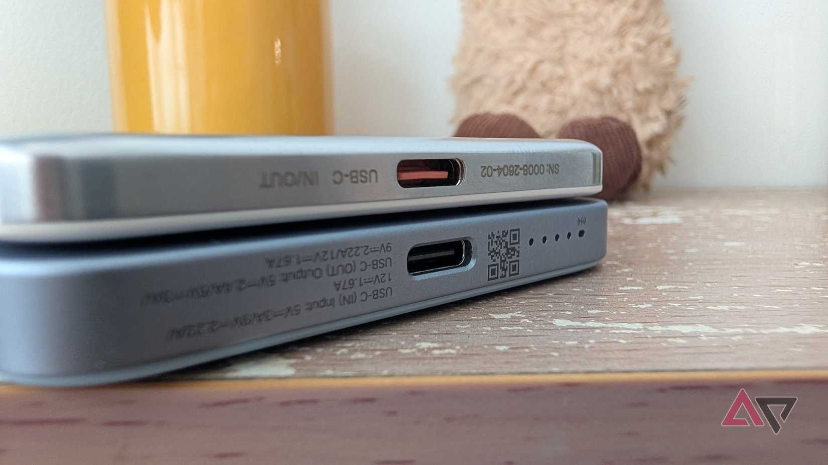 USB-C ports on two power banks