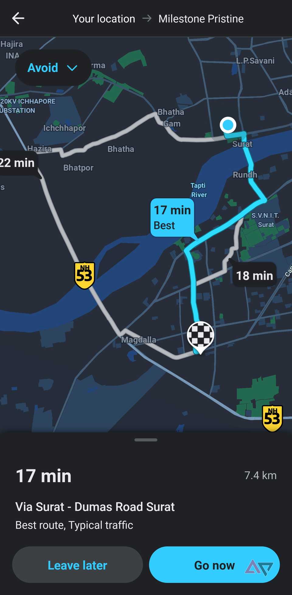 navigation in Waze