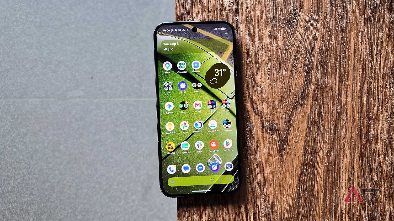 Google Pixel 9 Pro XL on Material You UI and Android 17 showing the home screen