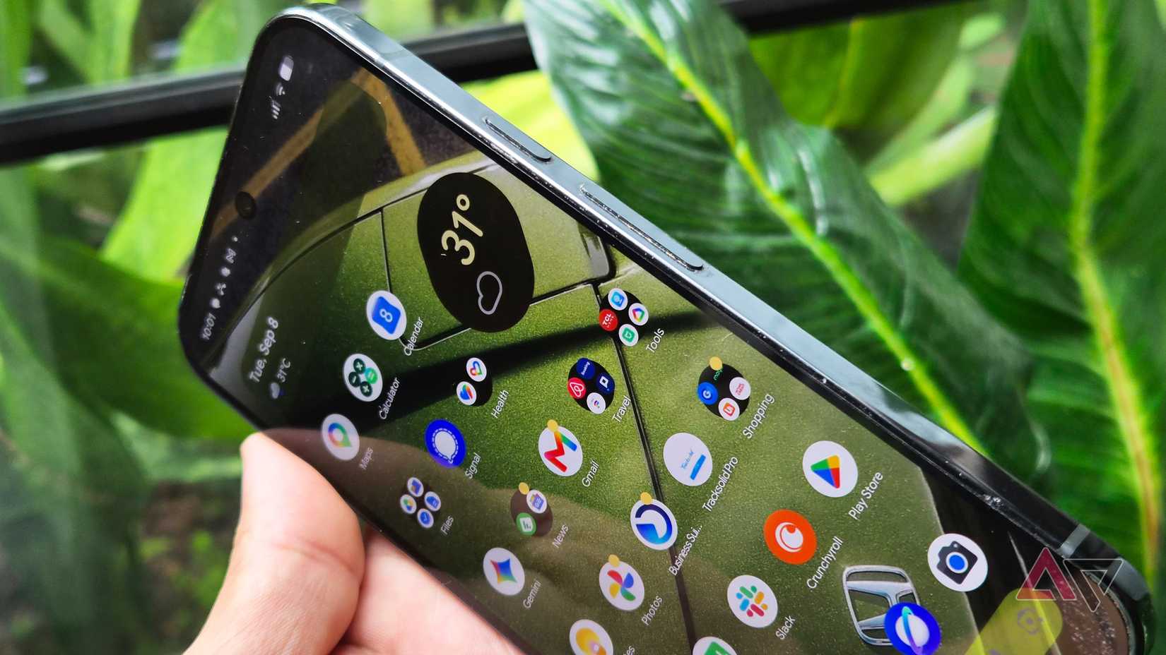 Google Pixel 9 Pro XL with its edges and frame showing scuffs and dents