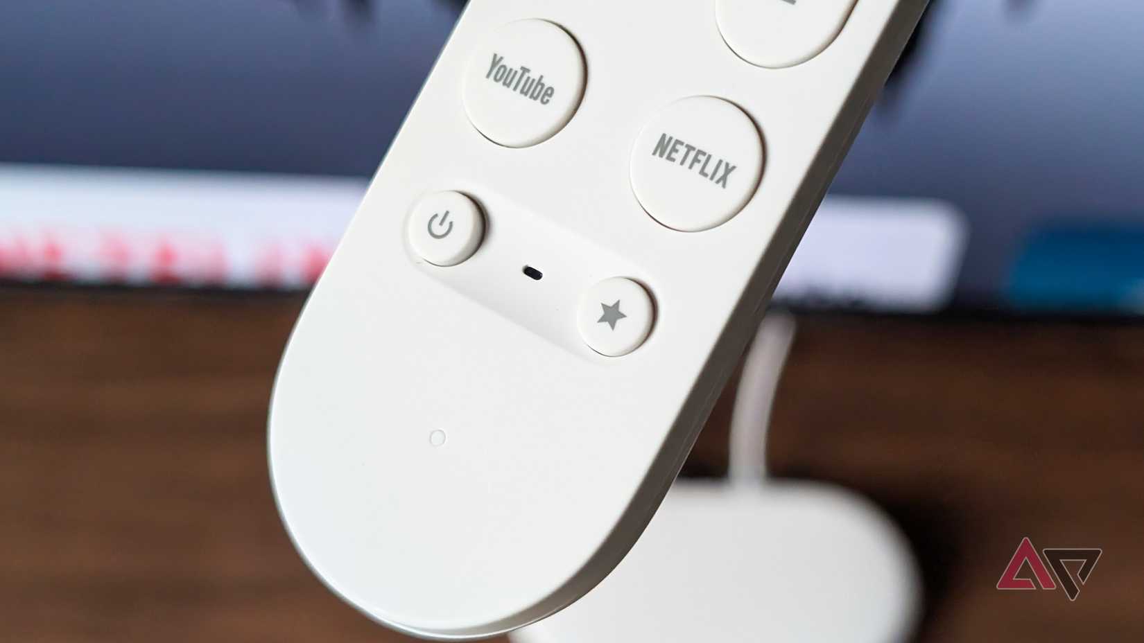 Google TV Streamer 4K remote with the star and shortcut buttons