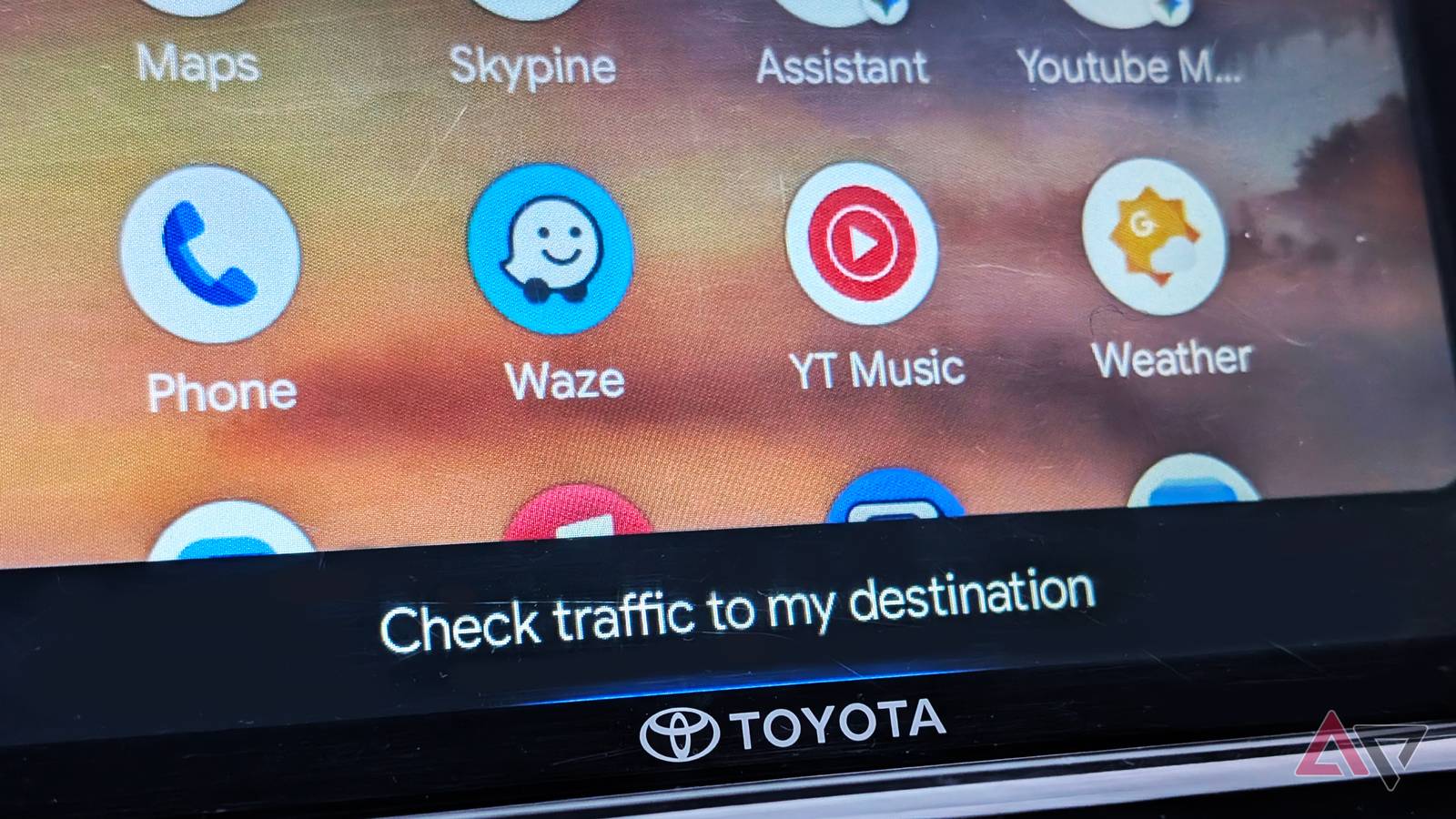 Android-Auto-display-and-apps-with-phone-waze-weather-YoUTube-on-a-toyota-infotainment-dislplay-Gemini-AI-voice-action-command