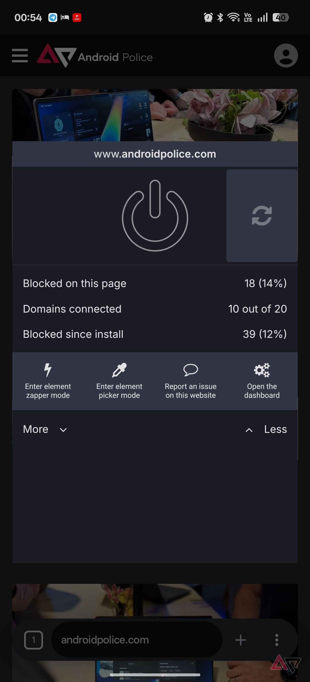 Candy Browser ublock settings