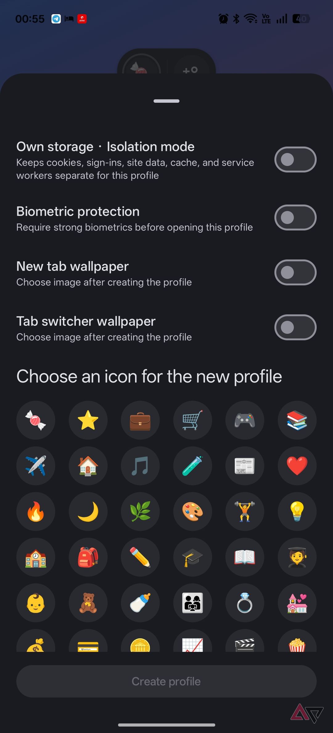 Candy Browser user modes