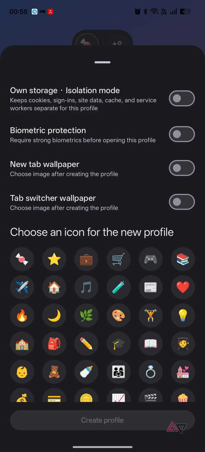 Candy Browser user modes