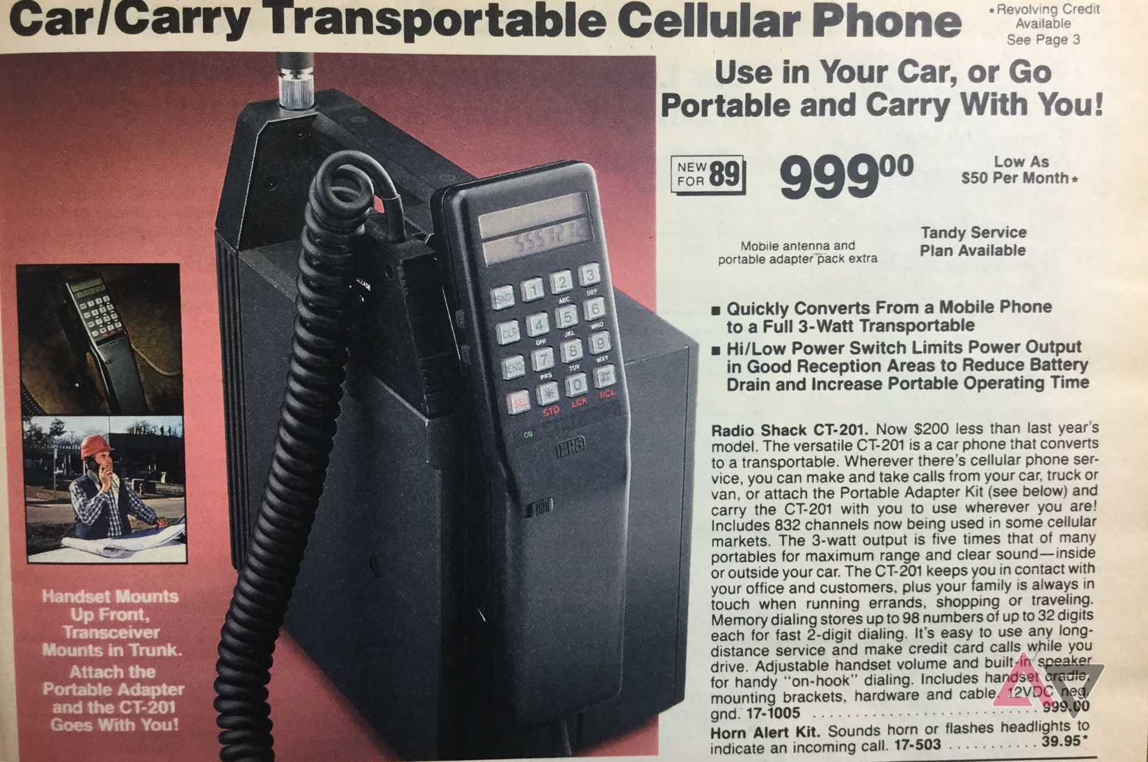 La pubblicità di un vecchio telefono radiofonico