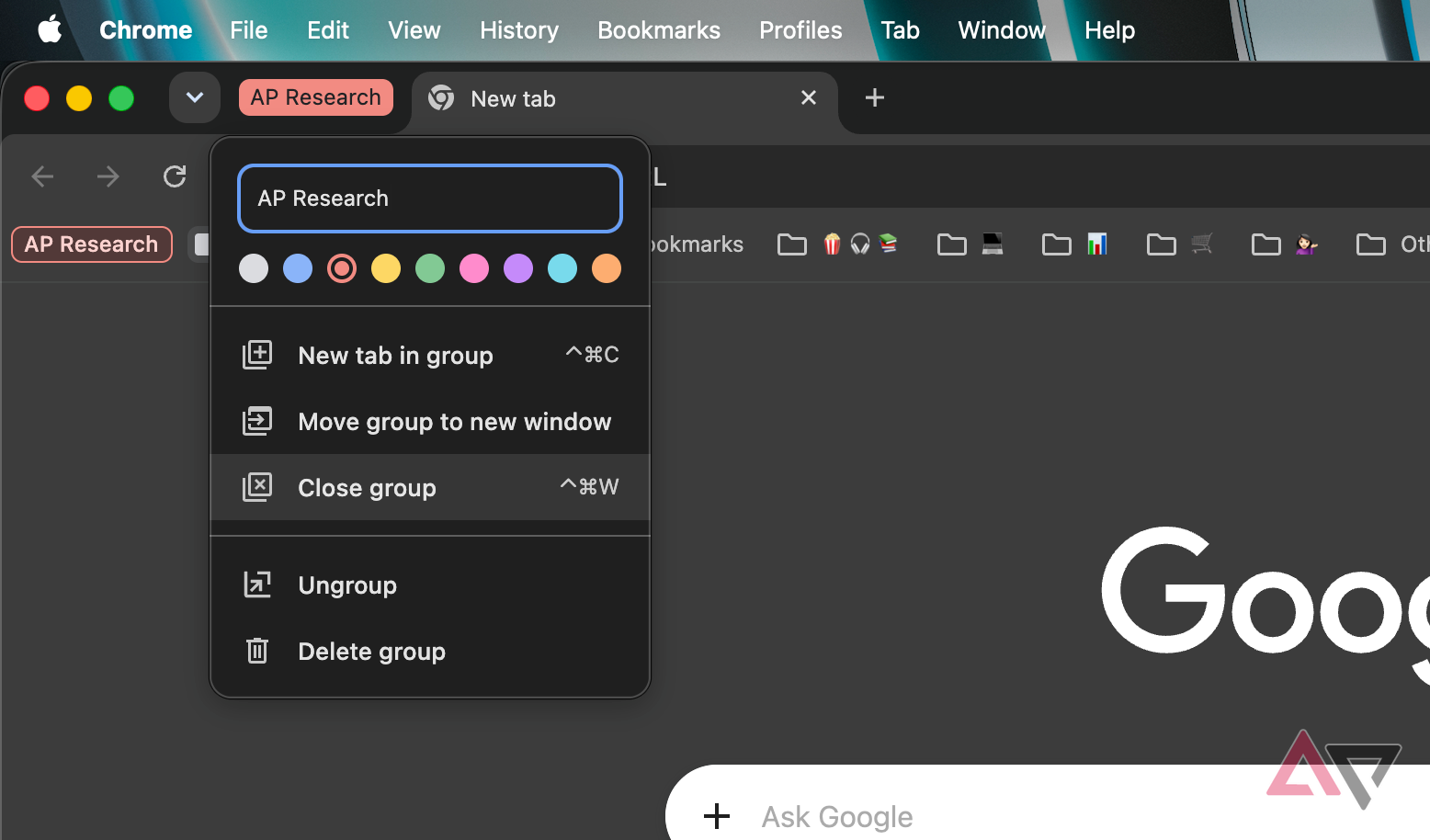 группировка вкладок в Chrome — иллюстрация 7 к материалу
