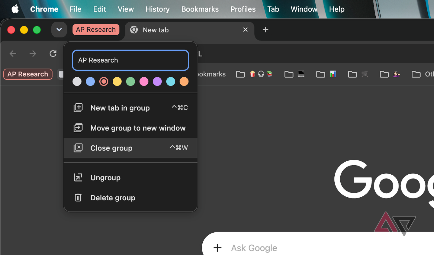 группировка вкладок в Chrome — иллюстрация 7 к материалу группировка вкладок в Chrome — иллюстрация 7 к материалу