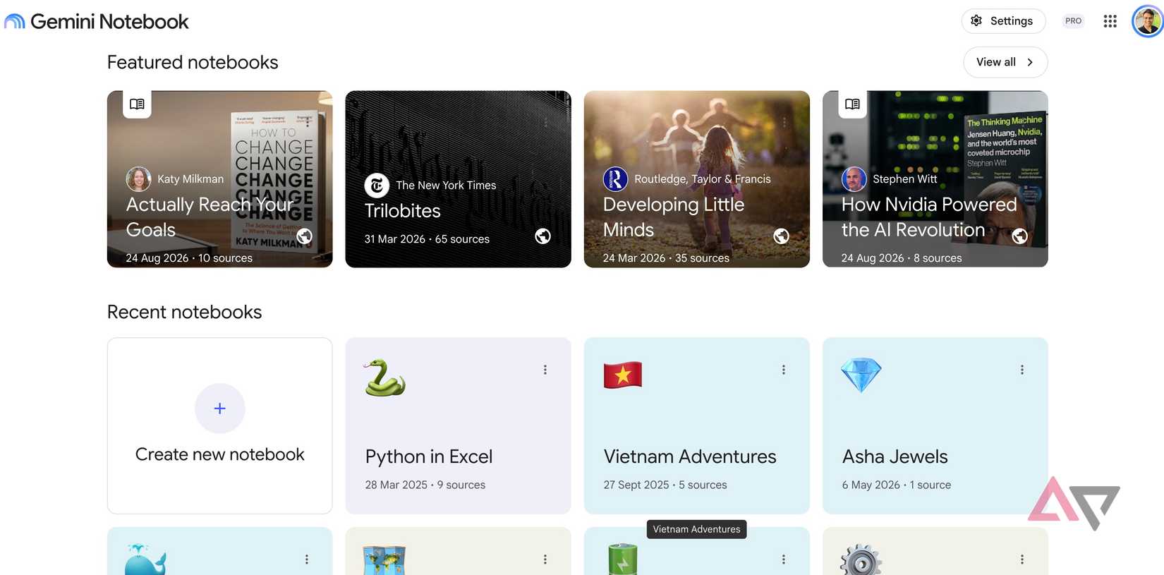 Web version of Gemini Notebook