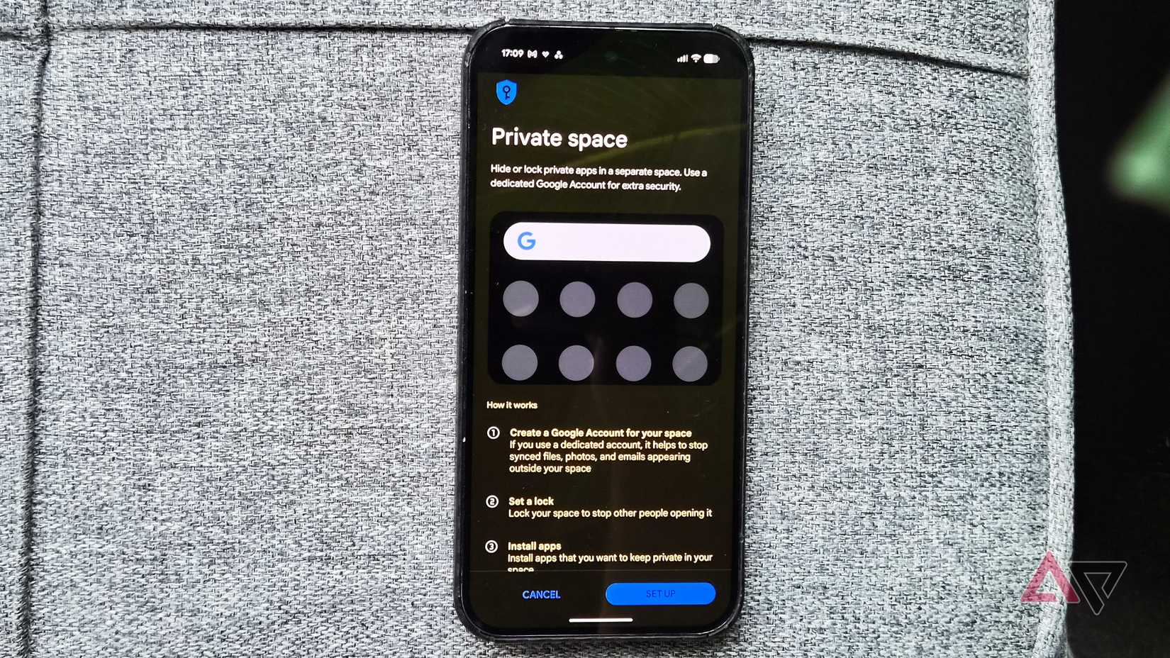 Private Space setup on a Google Pixel 9 Pro XL smartphone