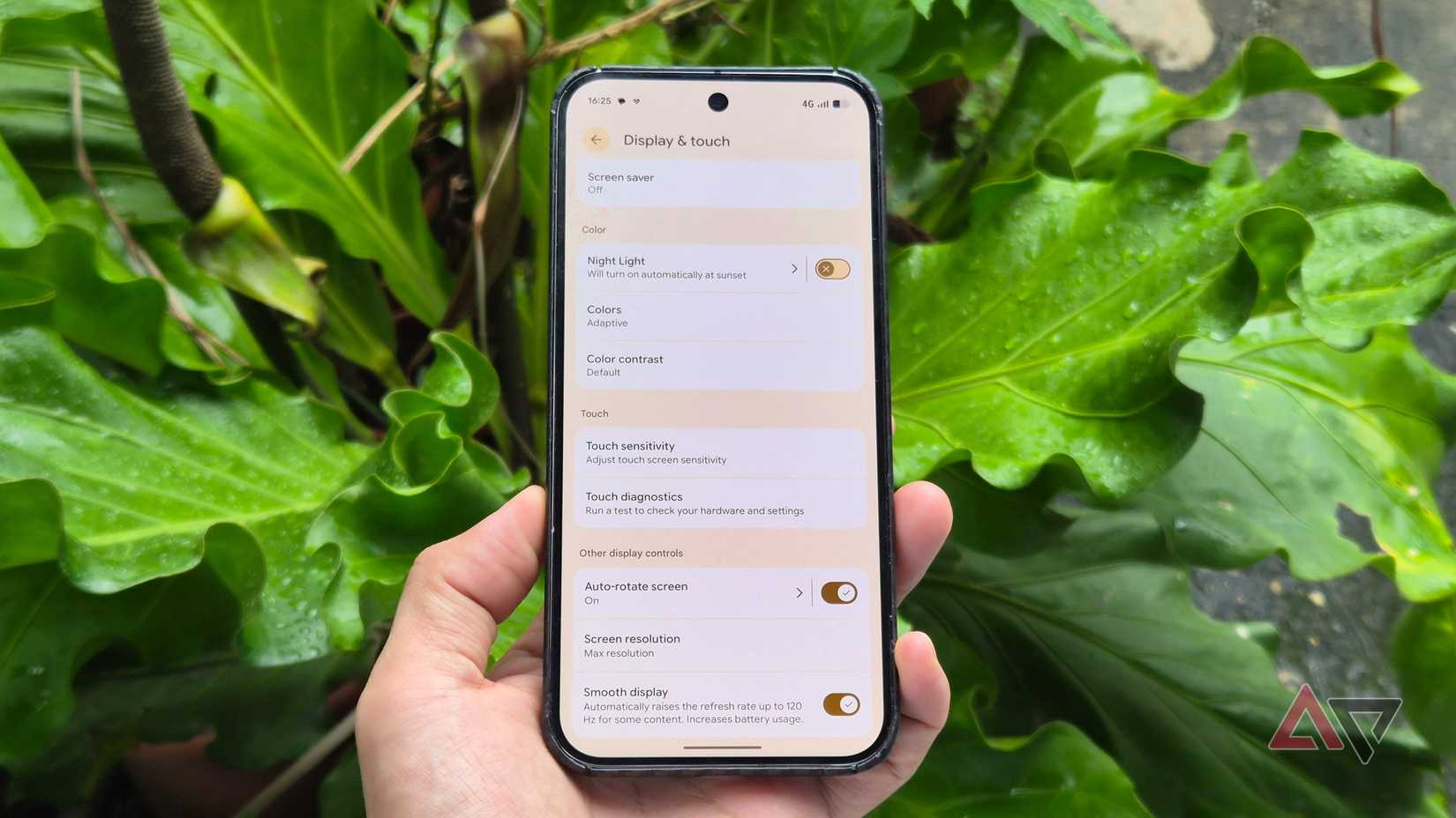 Display and touch setting on a Google Pixel 9 Pro Xl smartphone