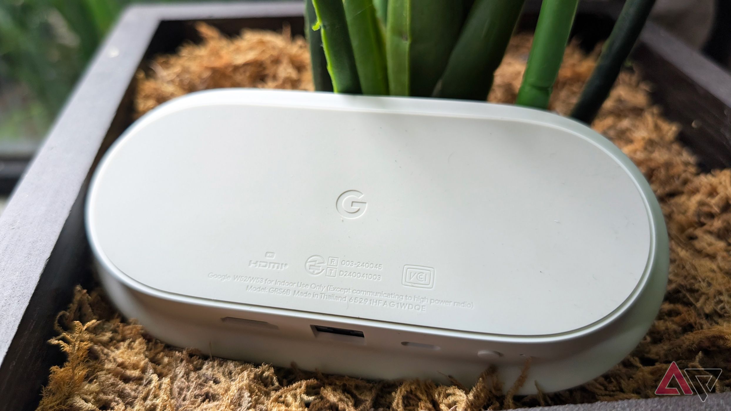Google TV Streamer 4K with its back button and ports