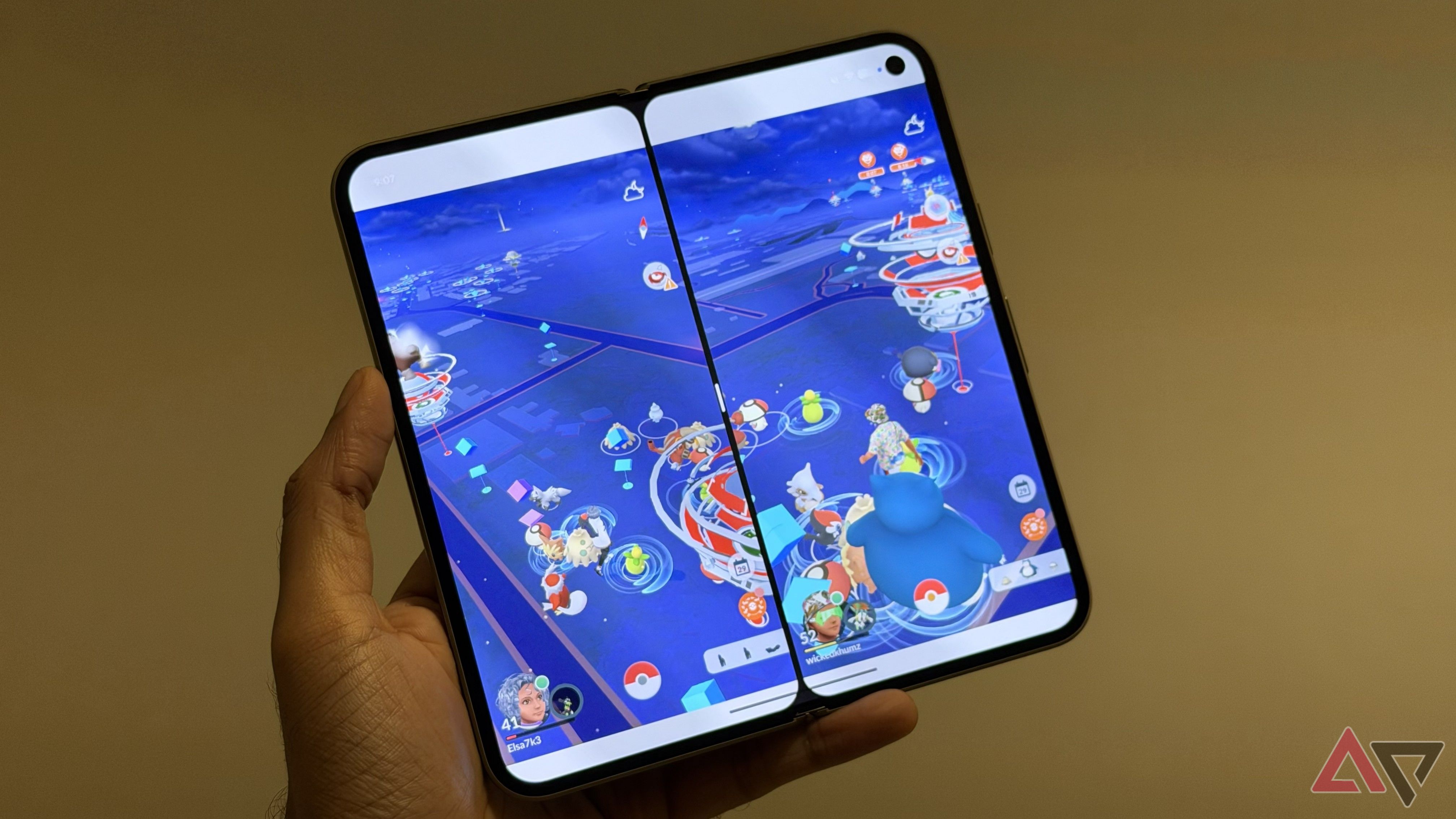Pokemon Go running on Google Pixel 11 Pro fold