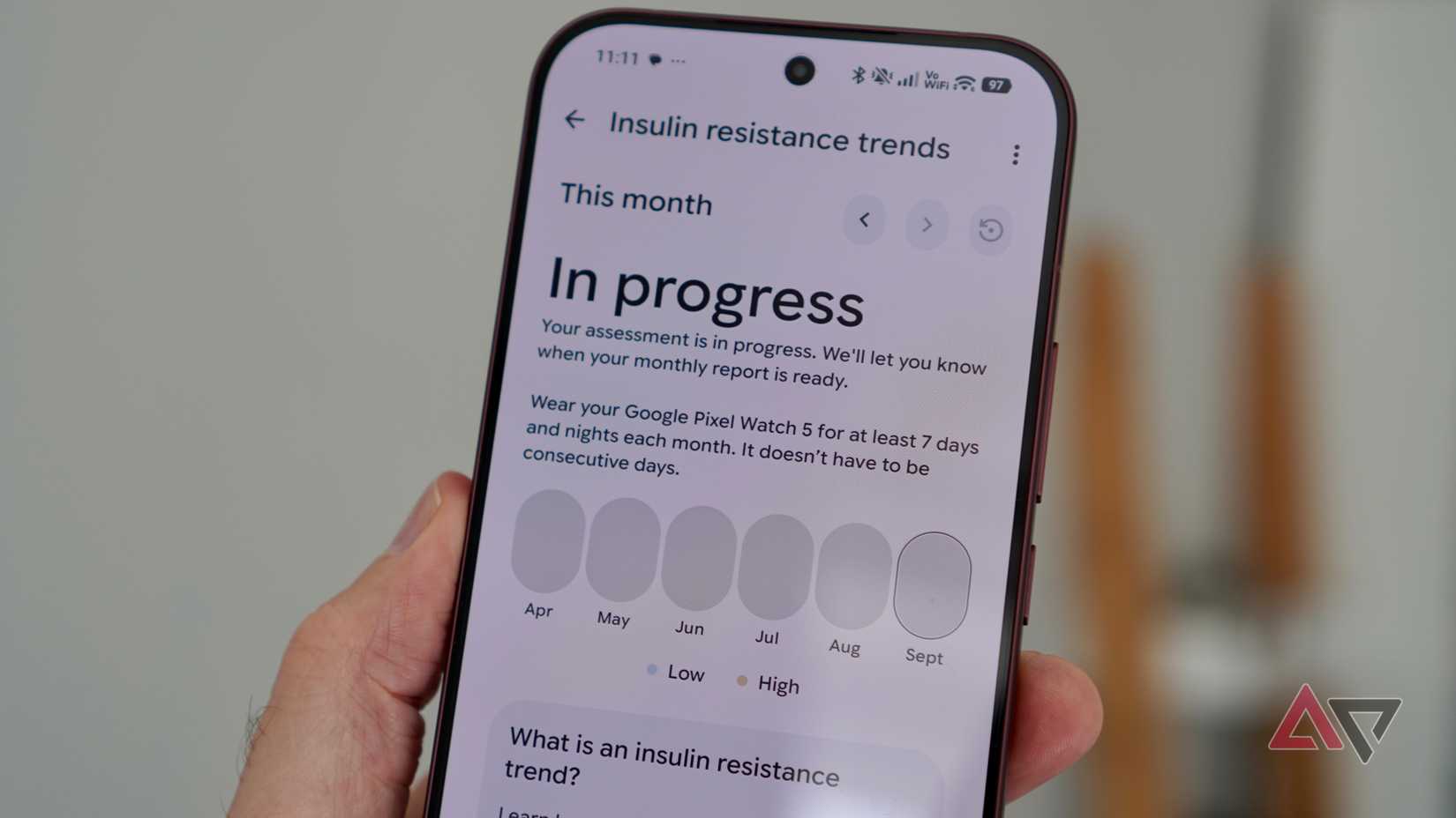 The Insulin Resistance Trends screen in Google Health