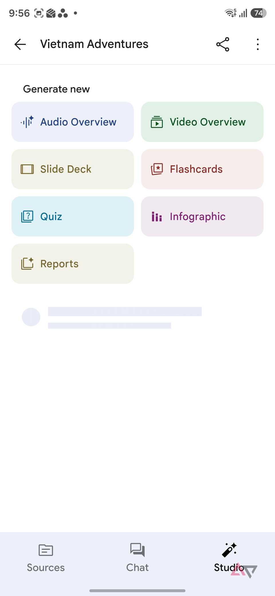 Create Audio overview in Gemini Notebook on Android
