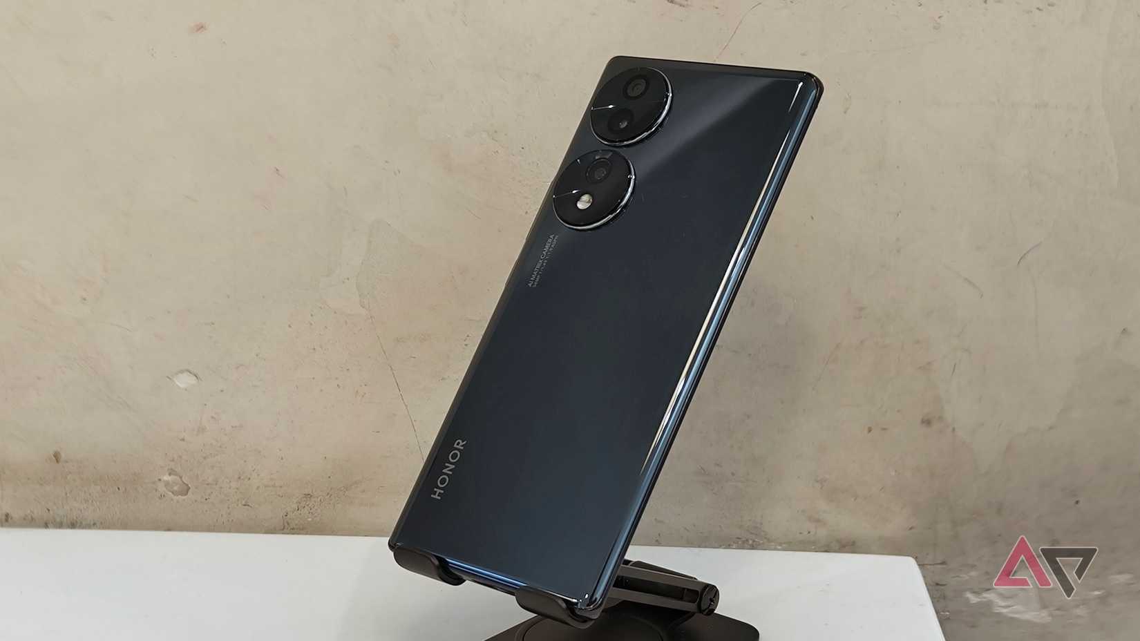 Honor 70 on stand facing left