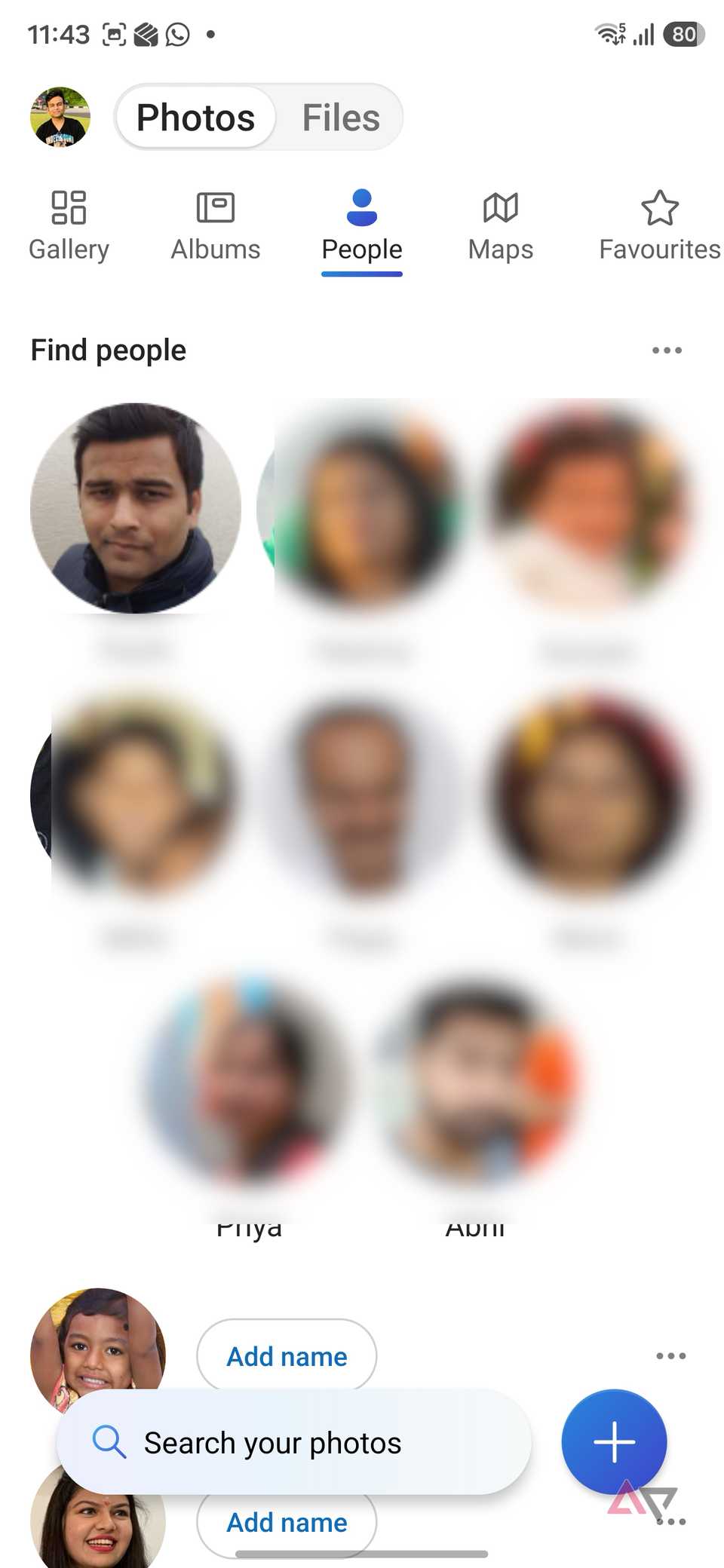 OneDrive People tab on Android