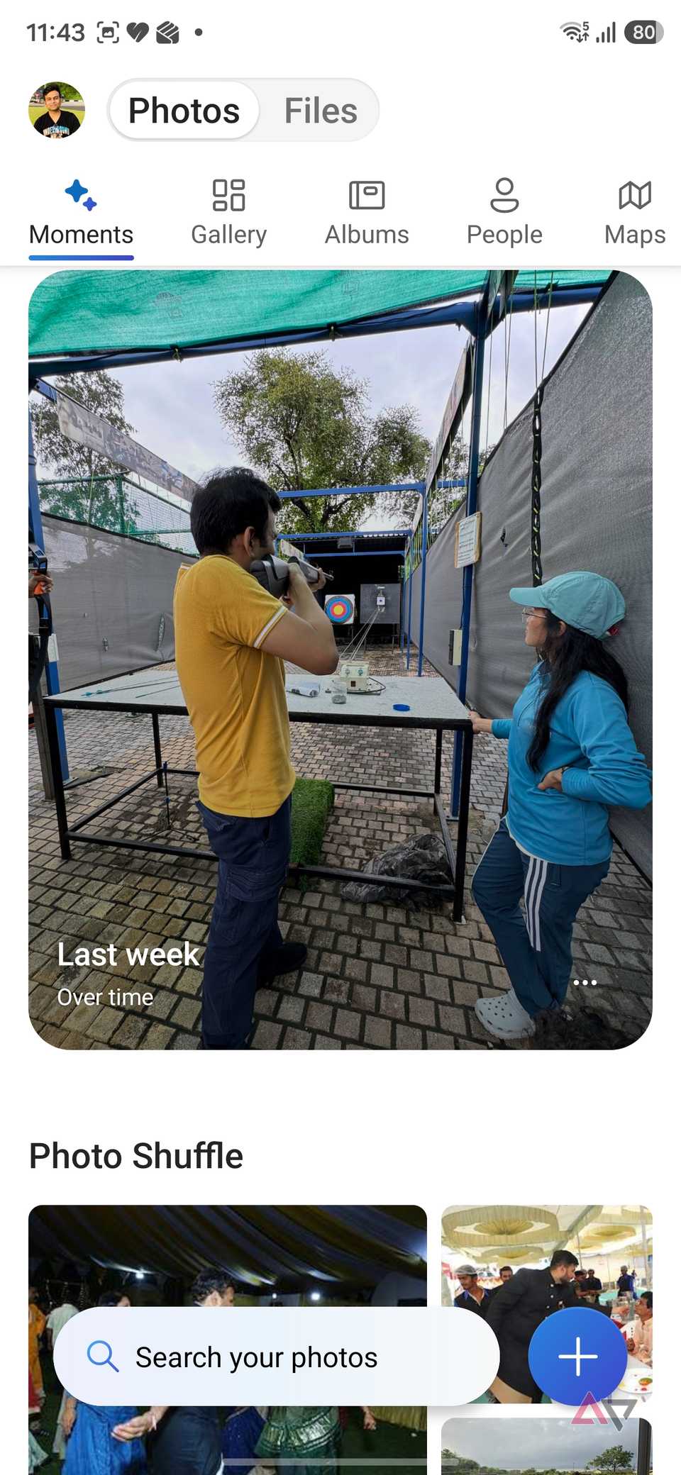 OneDrive Moments tab