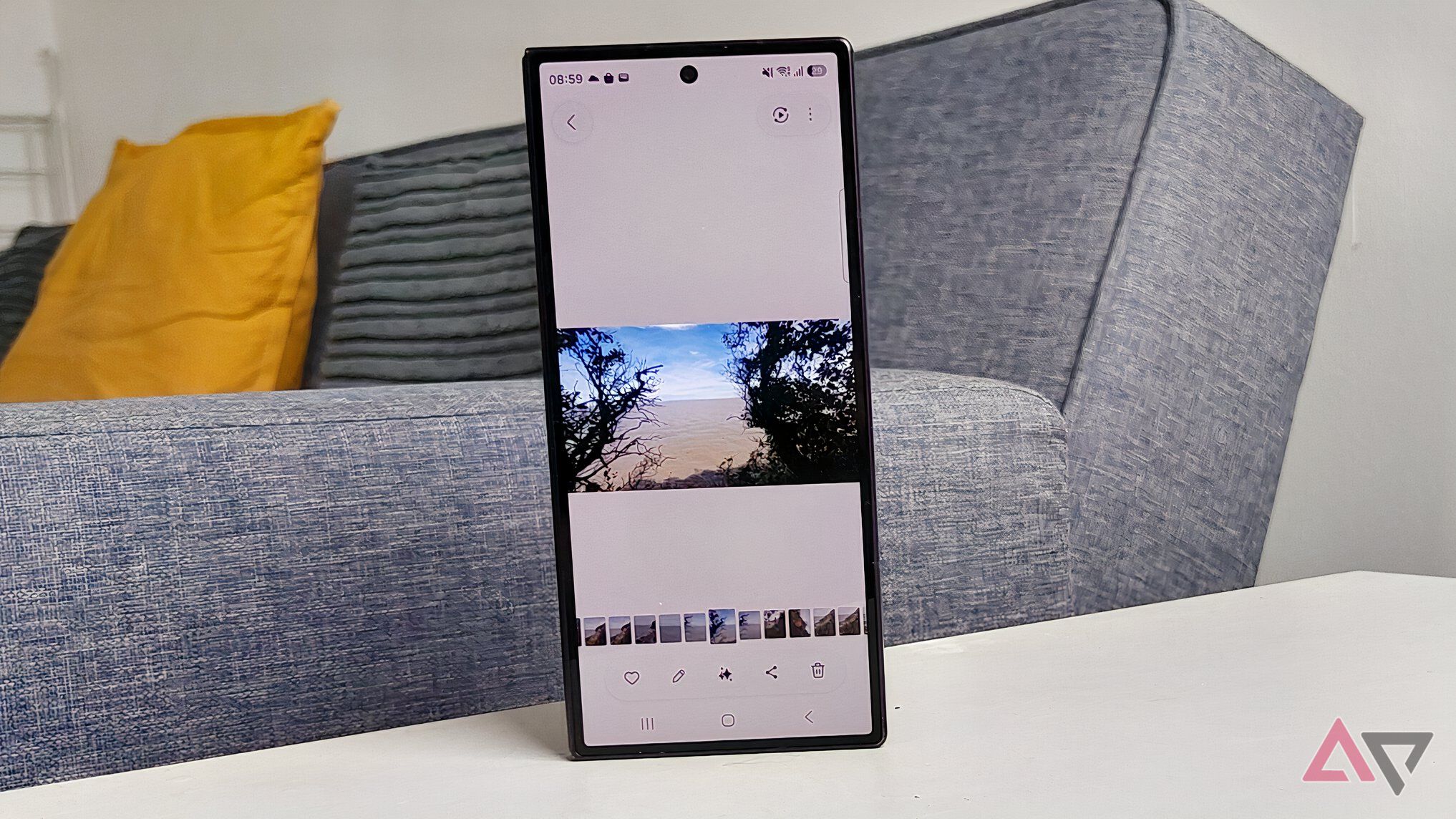 The Samsung Galaxy Z Fold 8, showing a photo taken in the Gallery app.