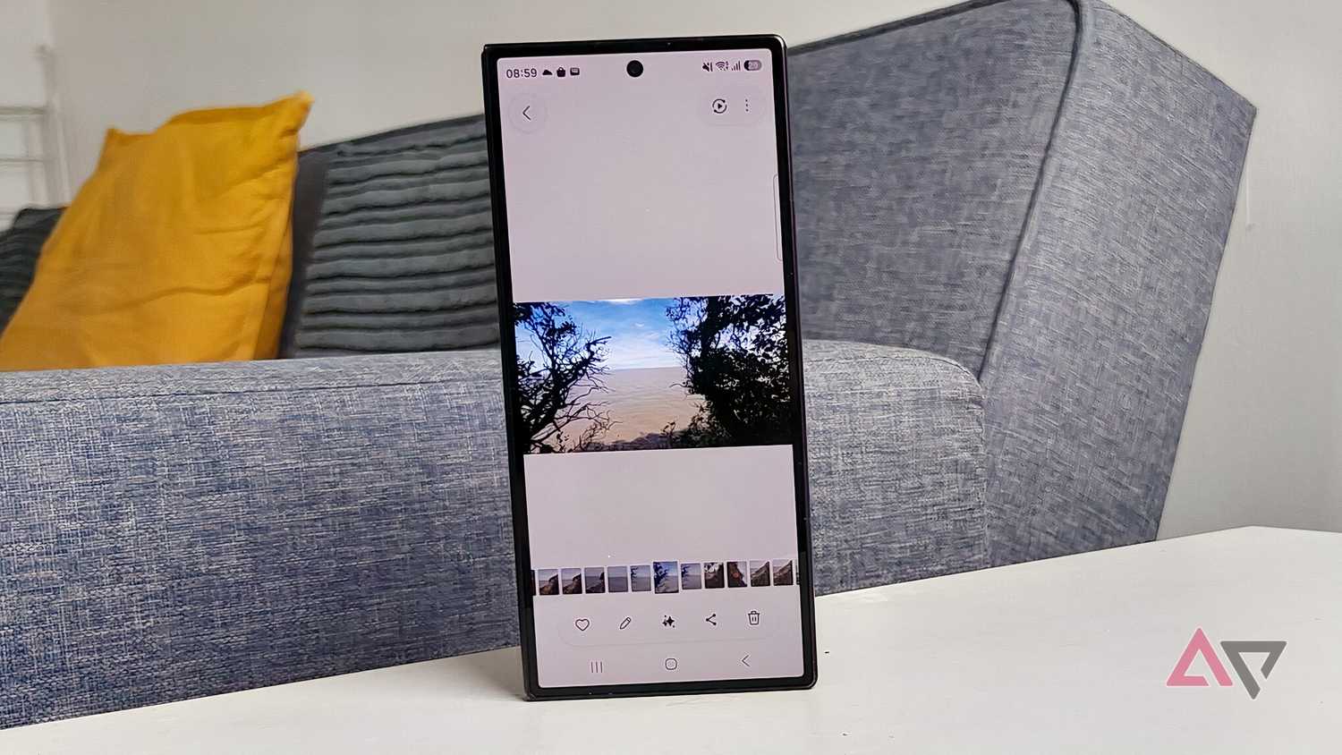 The Samsung Galaxy Z Fold 8, showing a photo taken in the Gallery app.