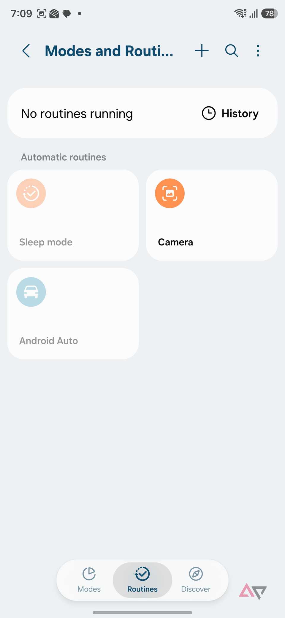 Routines on Samsung phone