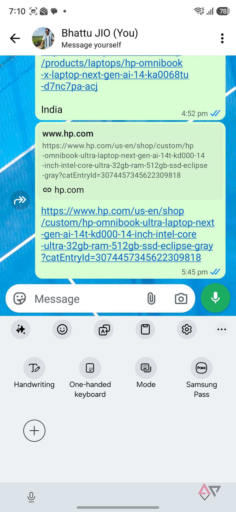 Samsung Pass on Samsung Keyboard