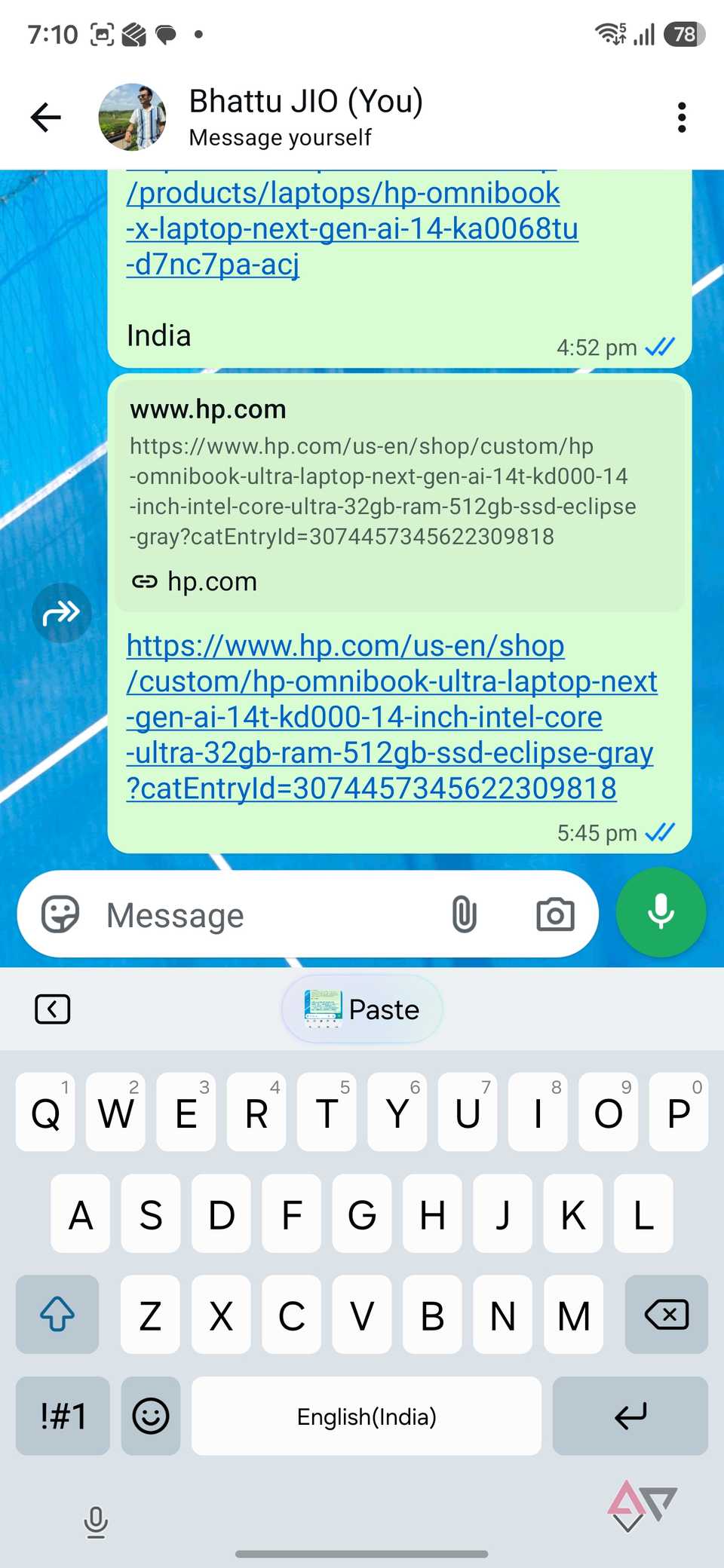 Samsung Keyboard in WhatsApp