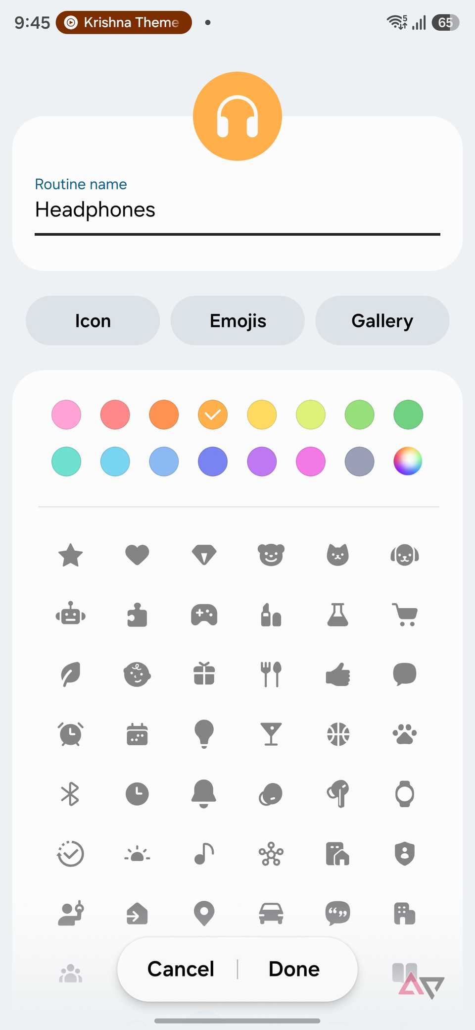 add an icon to routine