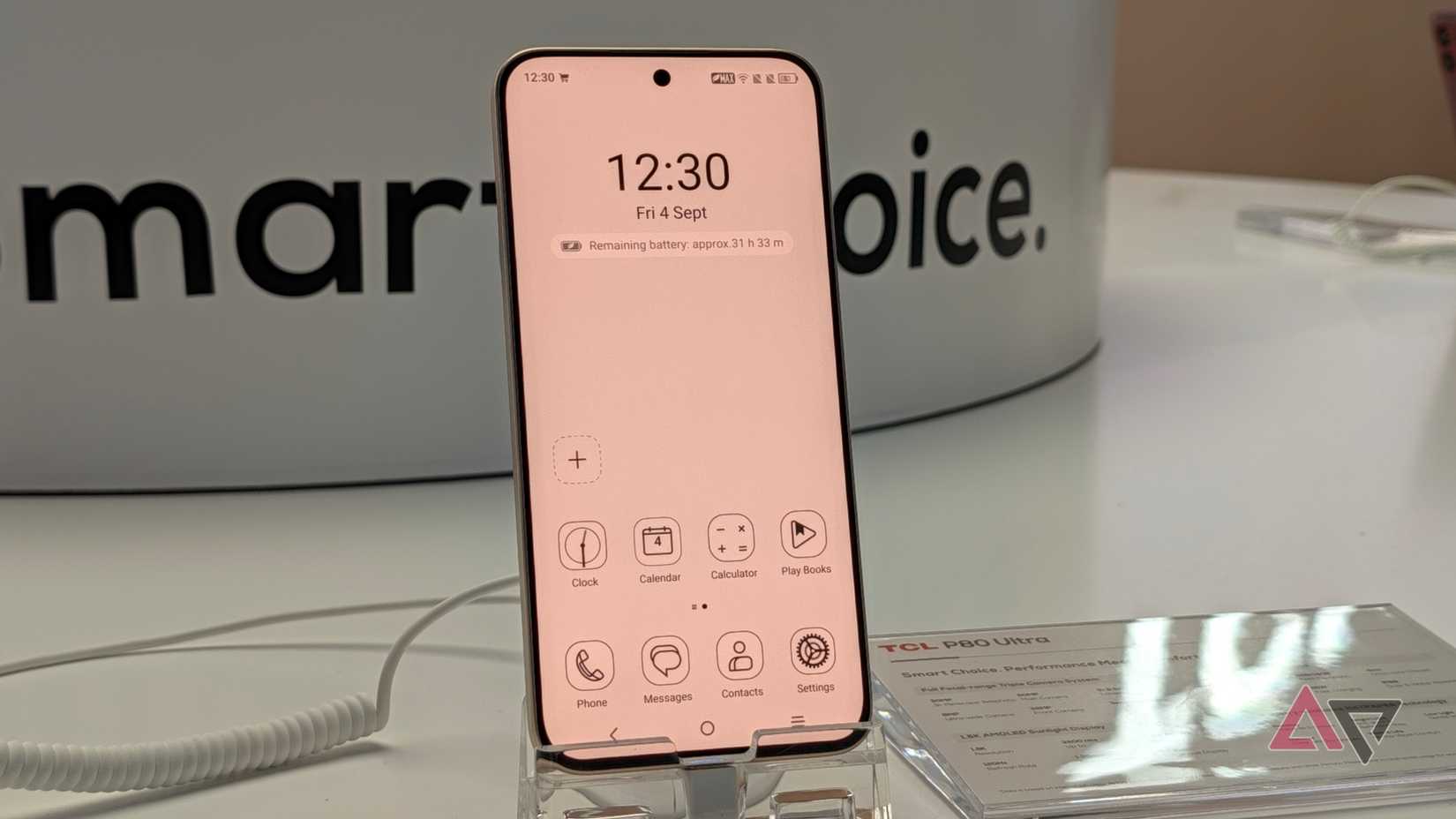 TCL P80 Ultra Nxtpaper Max Ink mode, home screen