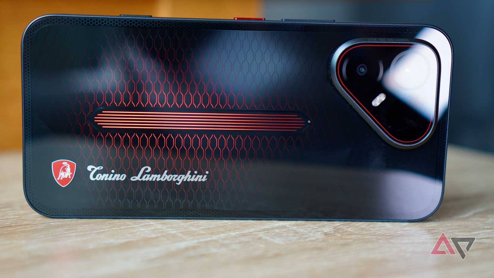 The back of the Tecno Pova 8 Pro Tonino Lamborghini Limited Edition