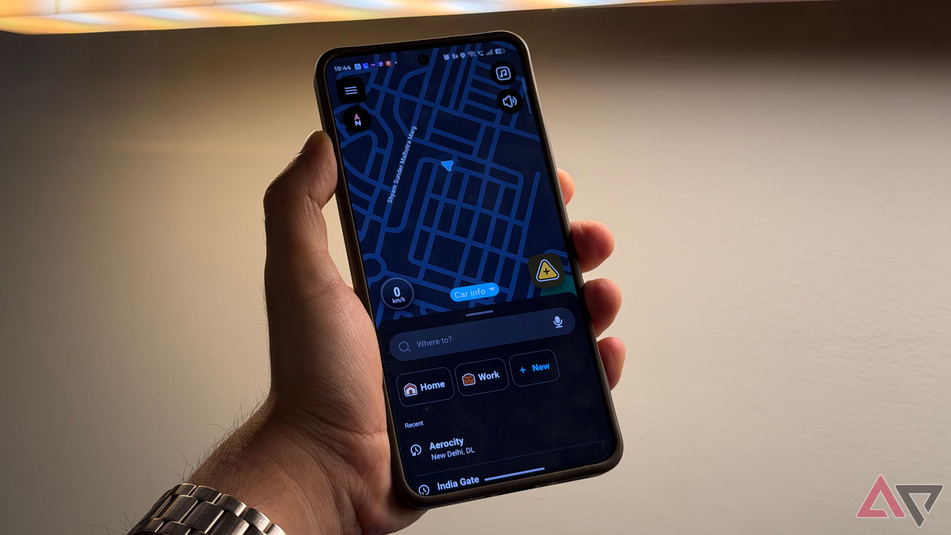Waze home screen