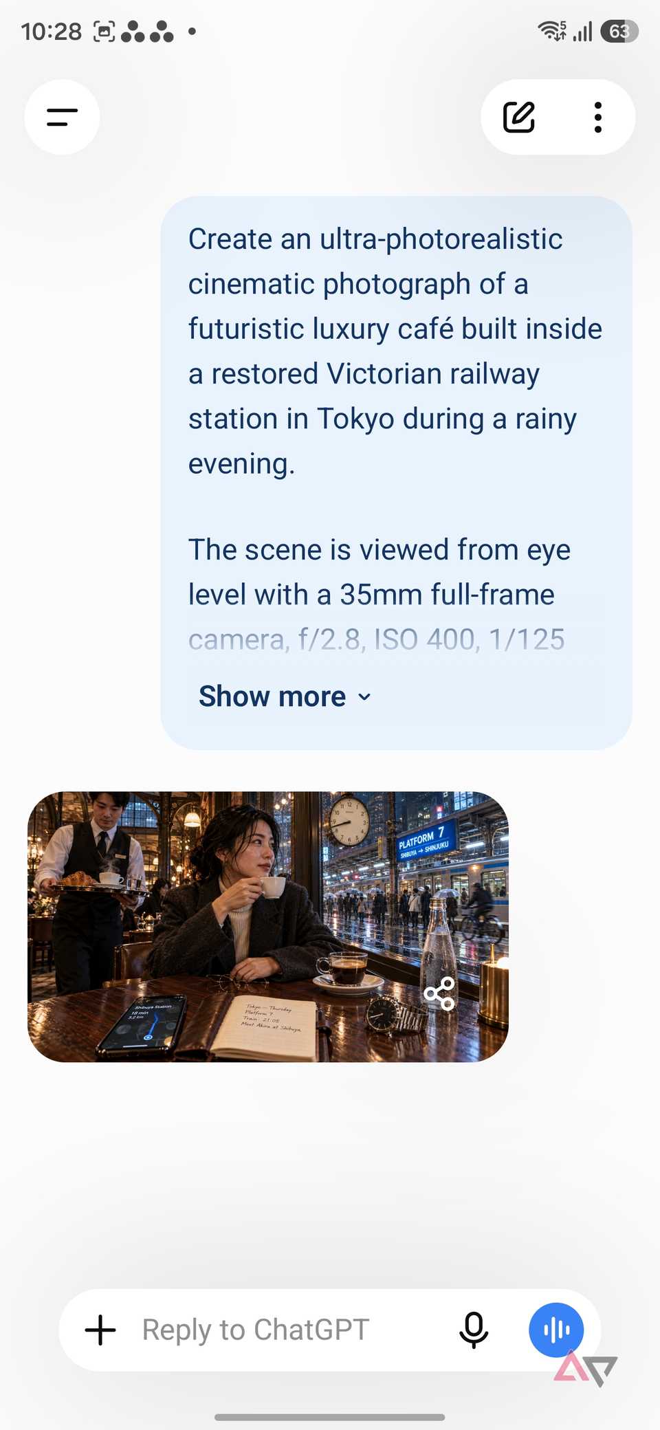 ChatGPT creating an image