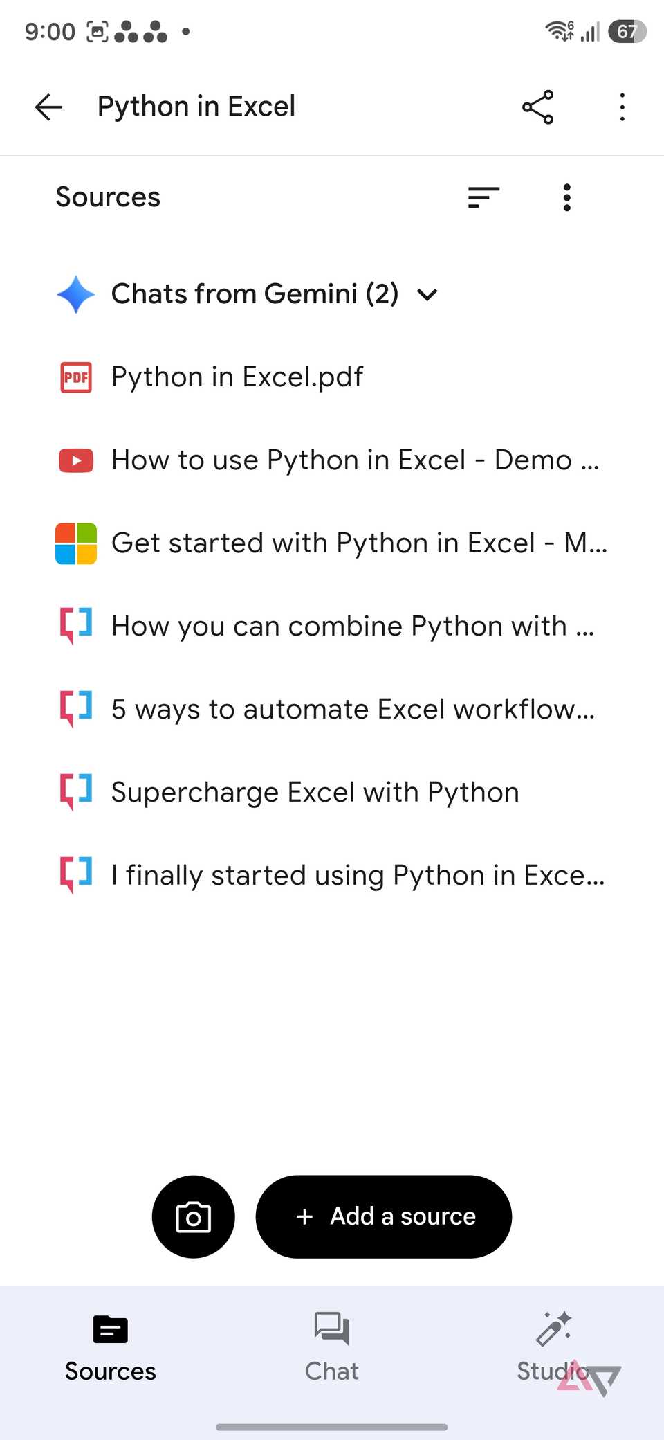 Add sources in Gemini Notebook