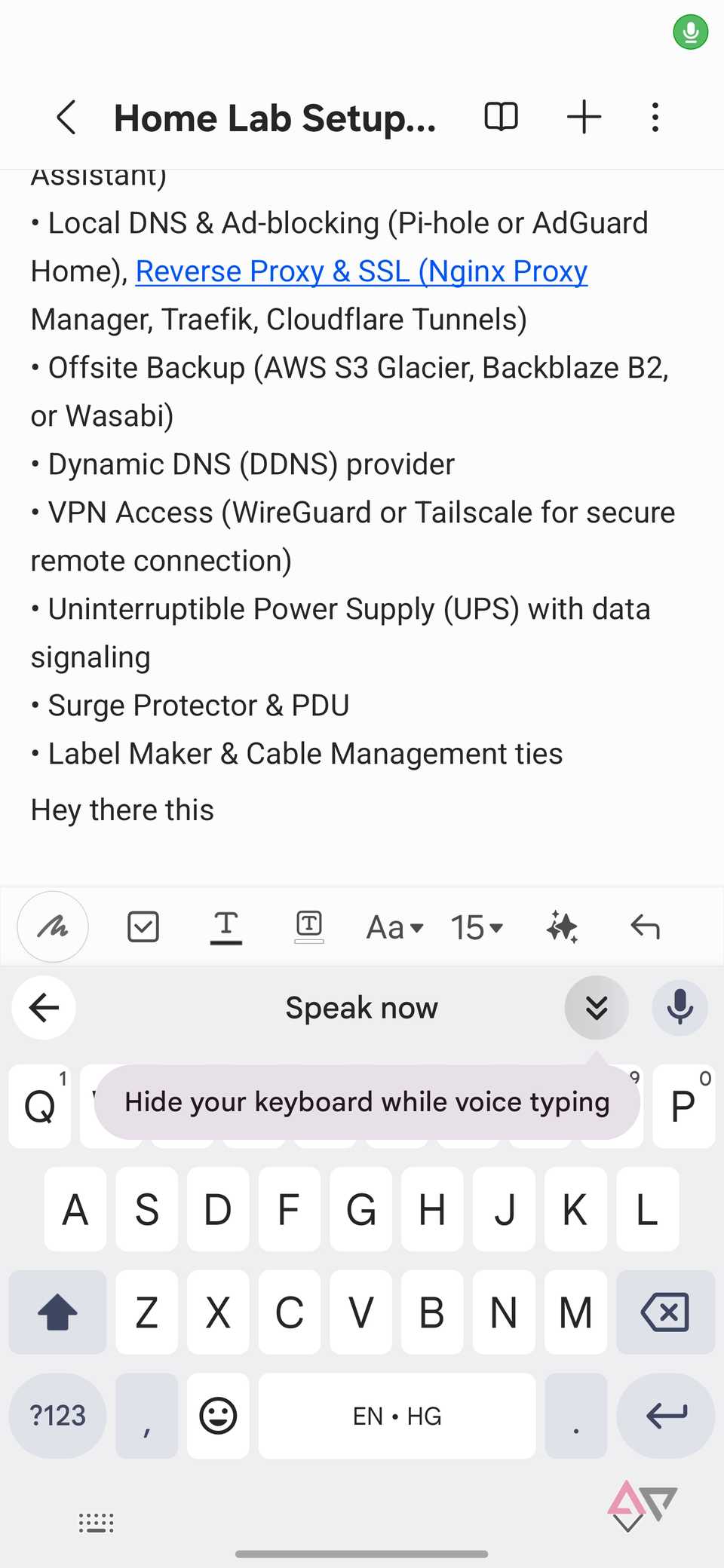 Digitazione vocale su Gboard