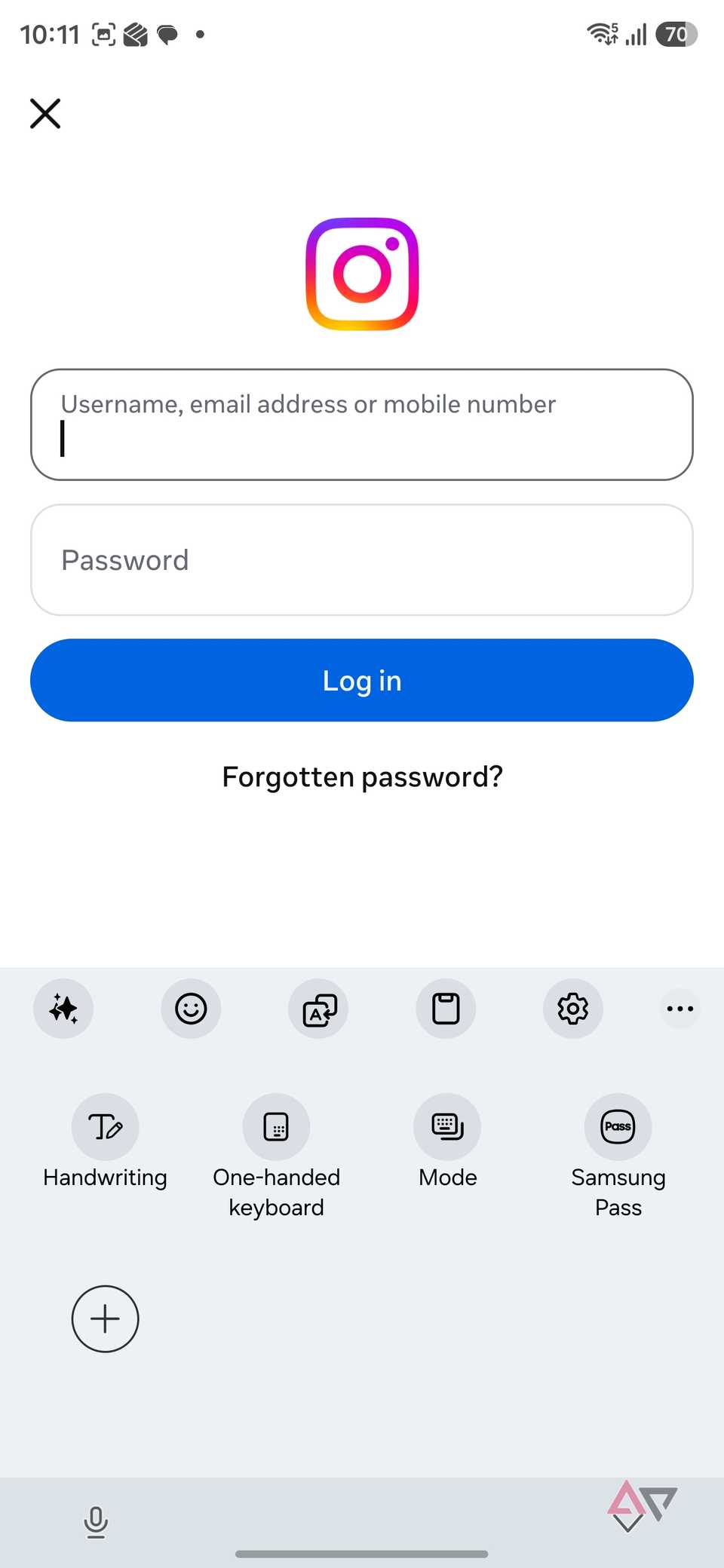 Samsung Pass nella tastiera Samsung