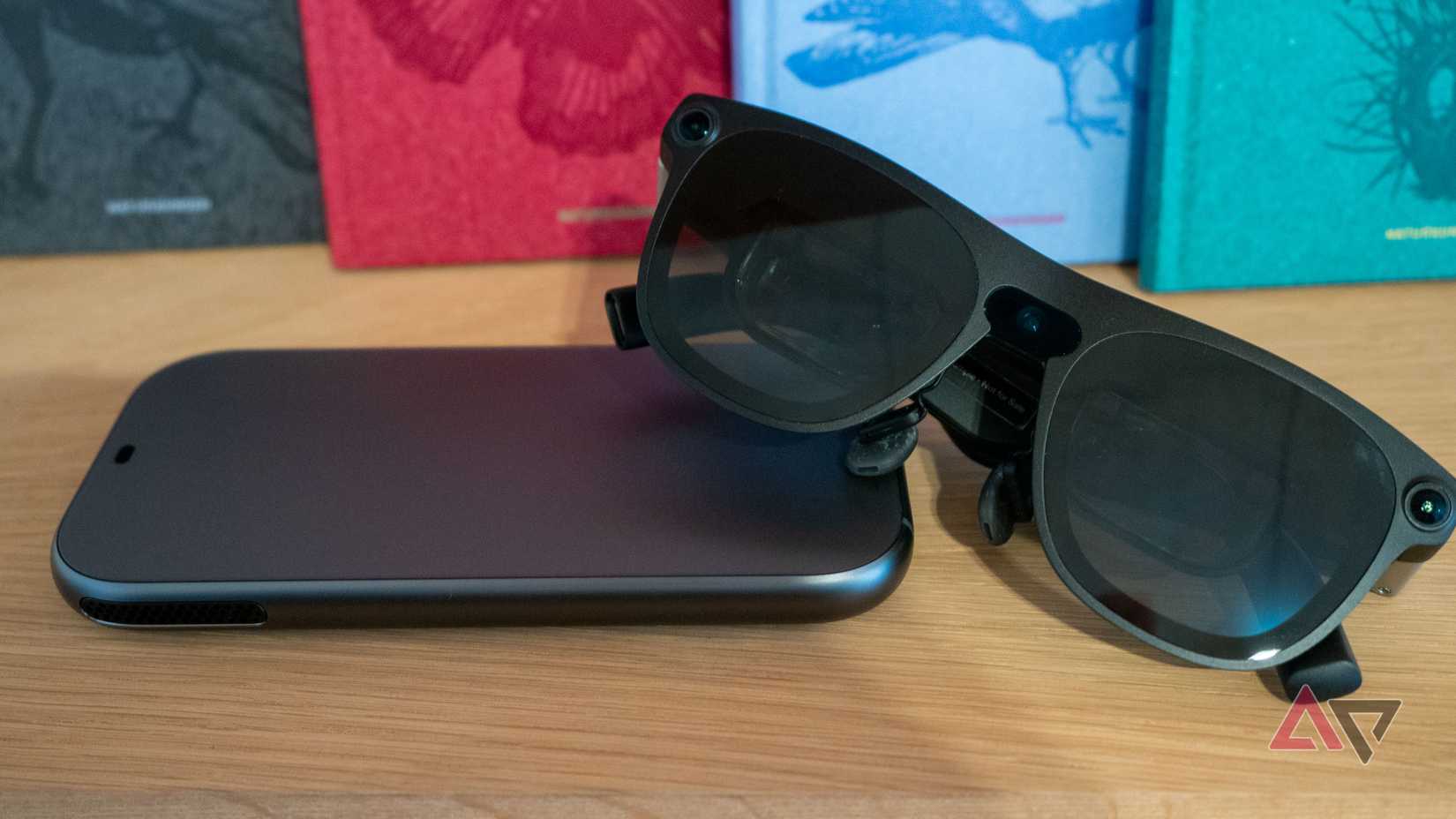 Xreal Aura glasses sitting on top of the main unit