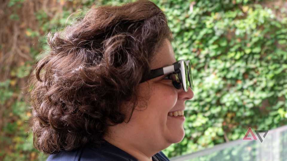 Xreal Aura glasses worn on face