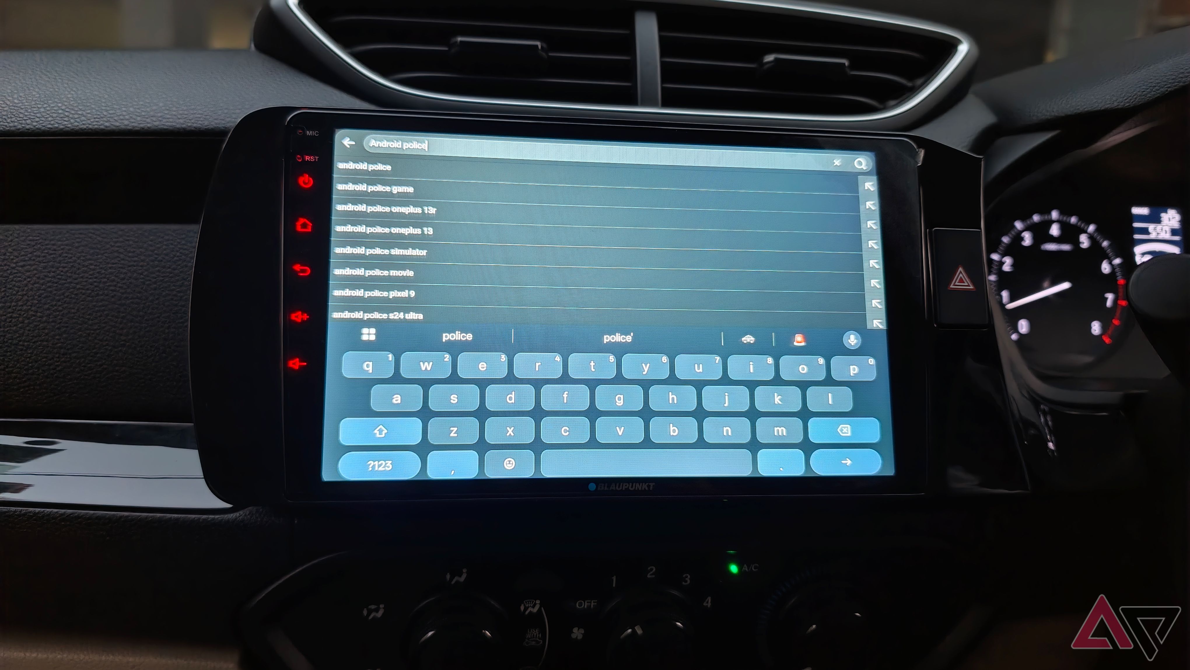 AA Browser on Android Auto search results
