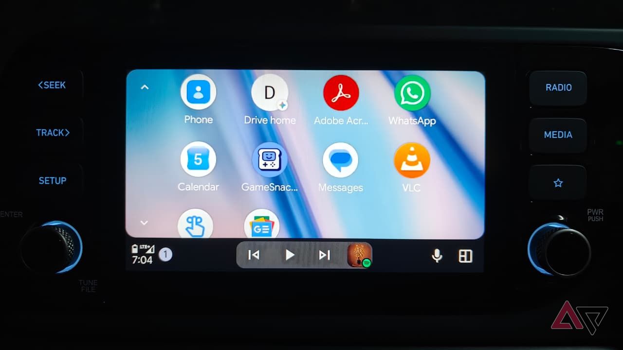 Image showing the Google Calendar app in Android Auto