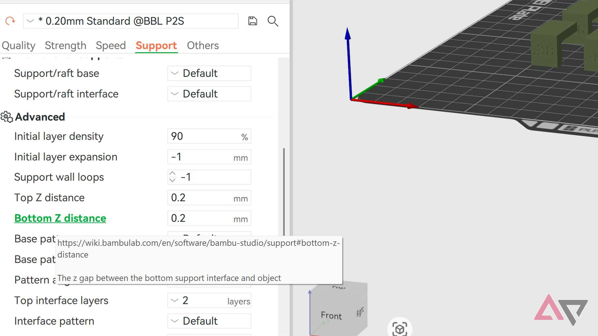 Top Z distance in the settings on MakerWorld