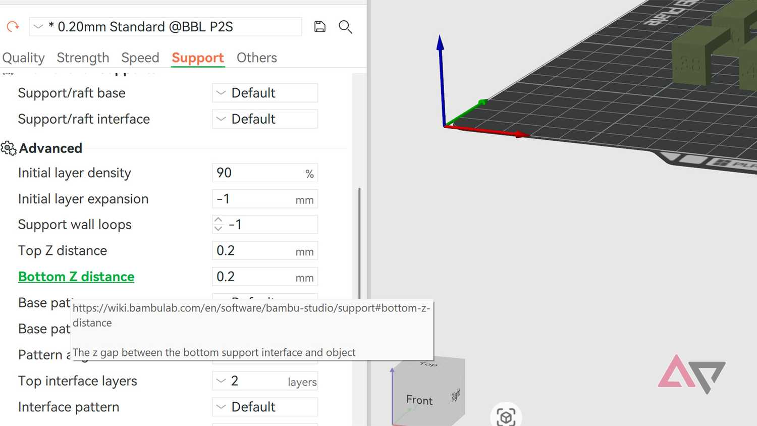 Top Z distance in the settings on MakerWorld