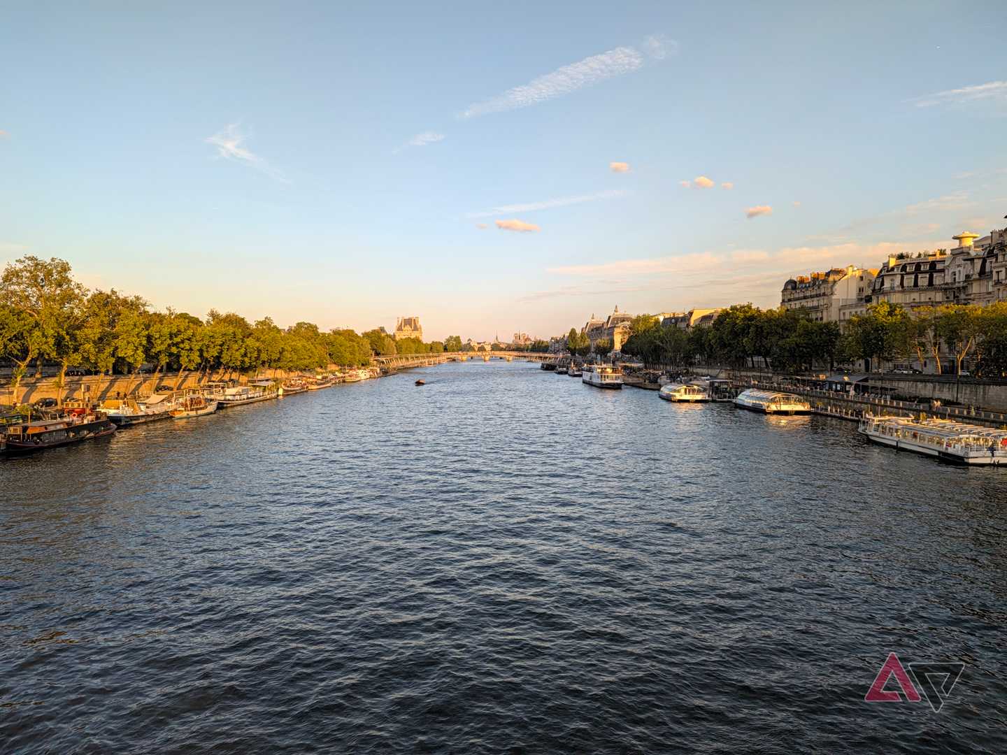 Google Pixel 11 Pro XL camera sample of the Seine at the golden hour with Camera Look Original